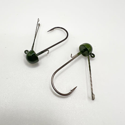 Tungsten Weedless Ned Head (Dark Green)